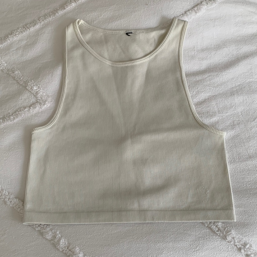 Ribbed Cream Tank